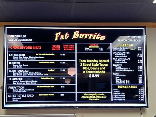 Menu photo 2 Fat Burrito Rancho Cucamonga, CA Menu photo 2 Fat Burrito Rancho Cucamonga, CA