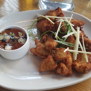 Black Bottle - Bite-sized fried chicken with ginger soy dressing - New American Near Me - Bellevue, Washington