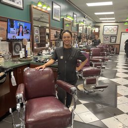 My hair stylist Ms Robyn... wrapping up after a busy day. My hair stylist Ms Robyn... wrapping up after a busy day.