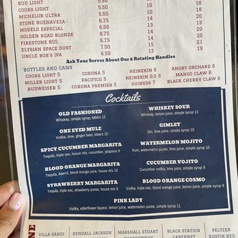 Uncle Bob's  - Drink menu 8-2023 - American Near Me - Temecula, California