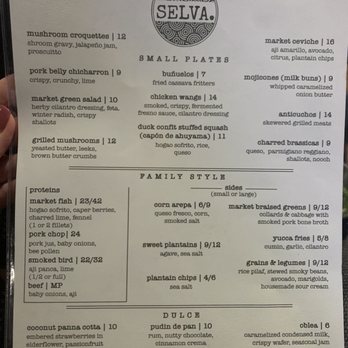Selva - Dinner menu - Bars Near Me - Long Beach, California