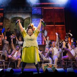 Hawa Kamara, Namisa Mdlalose Bizana and Hadestown North American Touring Company, 2026. Photo by Evan Zimmerman for MurphyMade