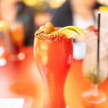 Lalla Grill Oceanside - Michaelada Locas $10 "modelo, bloody mary mix, sliced cucumbers soaked in lime, spicy Mexican can and chamoy sauce with a chile powder rim" - Seafood Near Me - Monterey, California