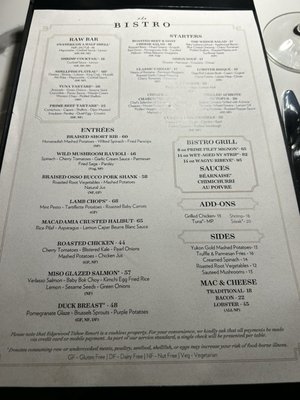 Menu photo 1 The Bistro Edgewood Stateline, NV