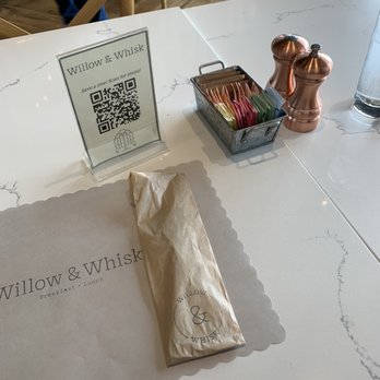 Willow & Whisk - place setting + QR code for menu - Breakfast & Brunch Near Me - Wyckoff, New Jersey