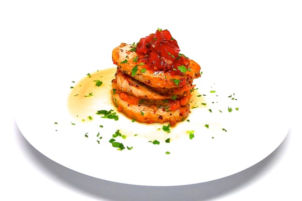 Photo of Market Cafe - New York, NY, US. Pork Loin With Sweet Potato Puree & Sweet Tomato/Apple Compote