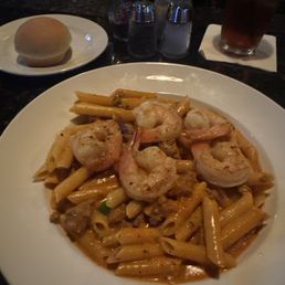 Chefs pasta with shrimp. Chefs pasta with shrimp.
