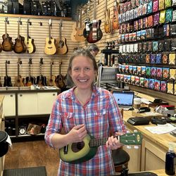 The Strum Shop - Molly at The Strum Shop with my guacalele!