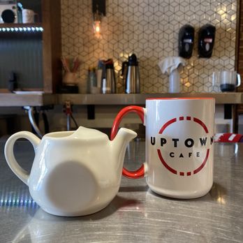 Uptown Cafe - Coffee with a generous side of creamer. Love that! - Breakfast & Brunch Near Me - Carmel, Indiana