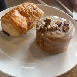 Chocolate croissant and Reese's cronut
