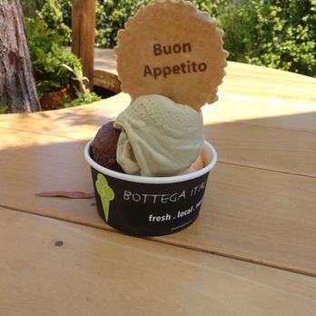 Gelato 101 - Medium gelato pistachio, peach and chocolate. - Gelato Near Me - Encinitas, California