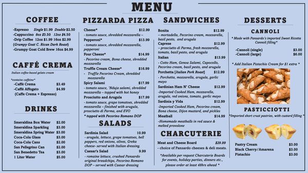 Menu photo 1 Pansardo Bonita Springs, FL Menu photo 1 Pansardo Bonita Springs, FL
