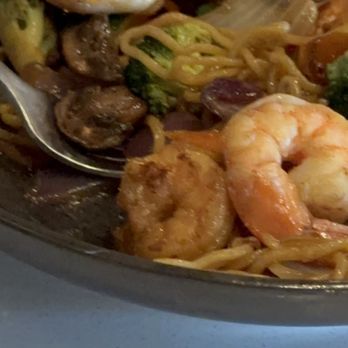 Umami Japanese Bistro - Yaki Soba with shrimp. Husband had eaten two and I snatched one off his plate. 6 shrimps in the whole bowl. Not happy about that. - Japanese Near Me - Baton Rouge, Louisiana Umami Japanese Bistro - Yaki Soba with shrimp. Husband had eaten two and I snatched one off his plate. 6 shrimps in the whole bowl. Not happy about that. - Japanese Near Me - Baton Rouge, Louisiana