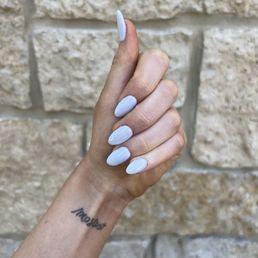My nails just from today! Gorgeous light blue dip powder manicure.