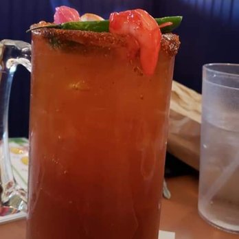 Dos Caminos Mexican Restaurant - Michelada. The jalapeno on top was filled with liquor and flaming. - Mexican Near Me - Nampa, Idaho Dos Caminos Mexican Restaurant - Michelada. The jalapeno on top was filled with liquor and flaming. - Mexican Near Me - Nampa, Idaho