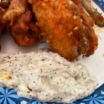 Wings Plus - Wings; hot Garlic and Hot Raspberry with blue cheese - Chicken Wings Near Me - Coral Springs, Florida Wings Plus - Wings; hot Garlic and Hot Raspberry with blue cheese - Chicken Wings Near Me - Coral Springs, Florida