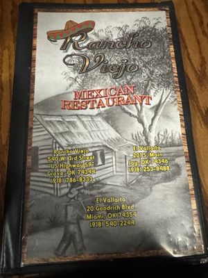Menu photo 1 Rancho Viejo Mexican Restaurant Grove, OK Menu photo 1 Rancho Viejo Mexican Restaurant Grove, OK