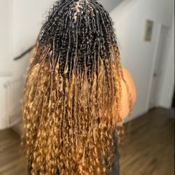 Litlocs - Ombré messy bohemian locs with virgin curls