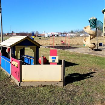 Linza Graham Park - train station and slide - Parks Near Me - Scottsburg, Indiana