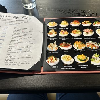 Deviled Egg Co - Deviled egg menu. Note that for an upcharge, you can order the eggs deep fried. The whites are deep fried and then stuffed as described. - Salad Near Me - Denison, Texas