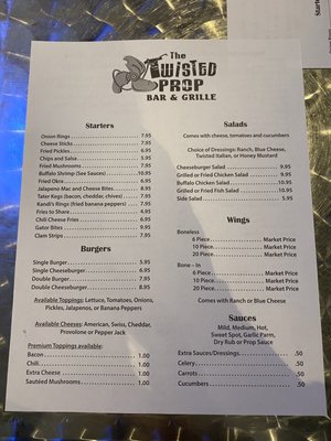 Menu photo 6 The Twisted Prop Bar & Grille Winter Haven, FL