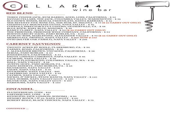 Menu photo 3 Cellar44 Omaha, NE