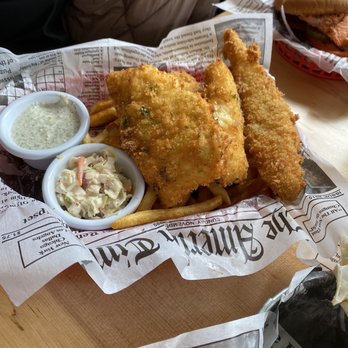 Halibut Point Crab & Chowder - Fish and chips. Brought out the fish but forgot the chips (made up with a free beer wooHOO). - Seafood Near Me - Sitka, Alaska