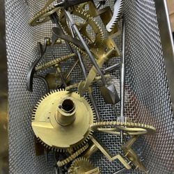 The insides of a 200 year old clock