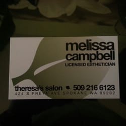 Esthetics by Melissa - Business card.