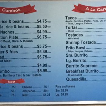 Taqueria Morales - The menu - Mexican Near Me - Sanger, California