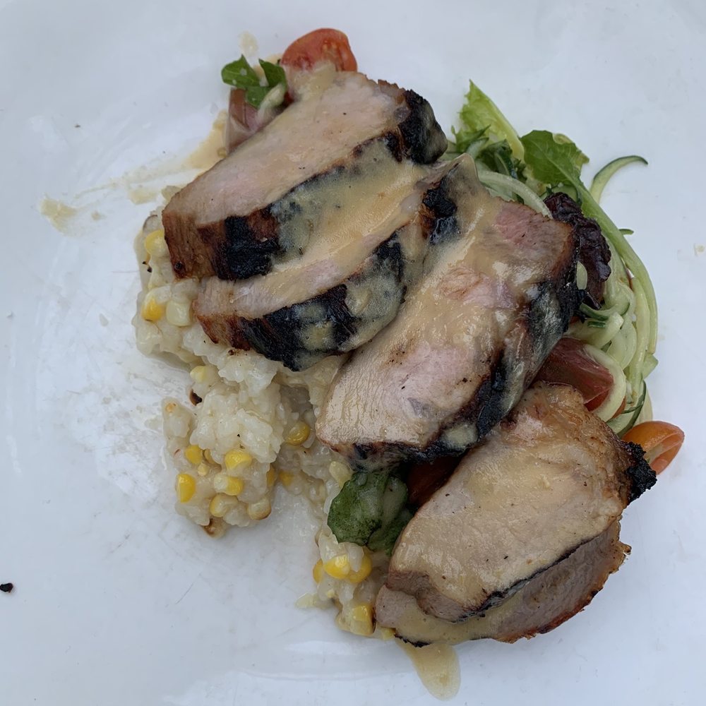 Rustica - Pork loin with risotto - Modern European Near Me - Kalamazoo, Michigan Rustica - Pork loin with risotto - Modern European Near Me - Kalamazoo, Michigan
