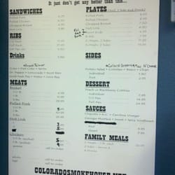 Colorado Smokehouse - Menu