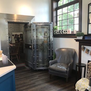 The Coffee Vault - Vault entrance and a few seats upstairs - Coffee & Tea Near Me - Galena, Ohio