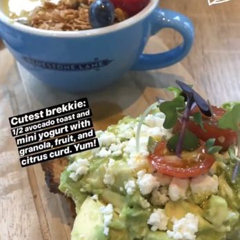 Bluestone Lane West End Café - Brekkie board with 1/2 avocado toast and small yogurt. SO good. - Coffee & Tea Near Me - Washington, DC, District of Columbia