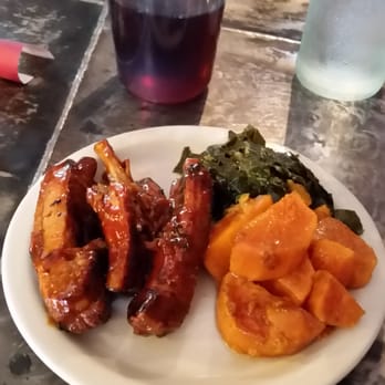 Sandra's Next Generation - Ribs, collards and sweet potatos. It doesn't get any better than this,  period amen!. - Soul Food Near Me - New Haven, Connecticut