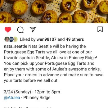 Nata - Pop up info from IG (3/24/24) - Desserts Near Me - Seattle, Washington