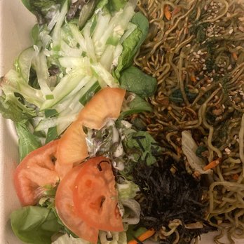 Peace Café - Yakisoba and salad was so fresh and good! - Vegan Near Me - Honolulu, Hawaii