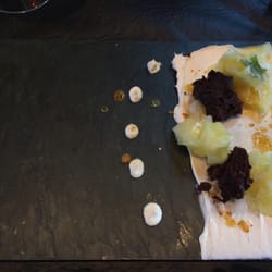 Terruño - Pineapple carpaccio with marcapone cheese
