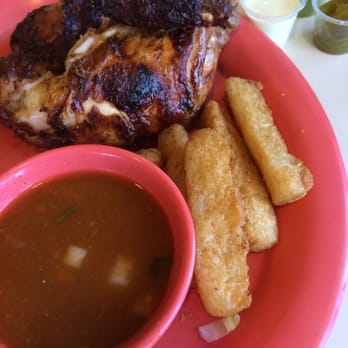 Guapo's GO, Taqueria & Charcoal Chicken - Half a chicken, yucca fries, and beans-yummmm - Mexican Near Me - Woodbridge, Virginia