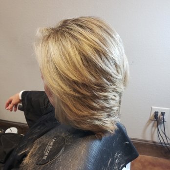 Jeff Denison - Mid length square layer with highlights - Hair Stylists Near Me - lewisville, Texas