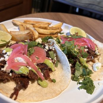 Two Fold Coffee & Kitchen - Plate of barbacoa tacos with fries $16 - Coffee & Tea Near Me - Tampa, Florida Two Fold Coffee & Kitchen - Plate of barbacoa tacos with fries $16 - Coffee & Tea Near Me - Tampa, Florida