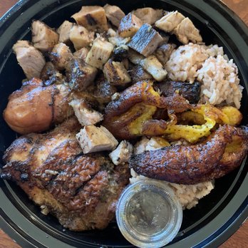 Back A Yard Caribbean Grill - Jerk Chicken and Jerk Pork Combo - Caribbean Near Me - Campbell, California Back A Yard Caribbean Grill - Jerk Chicken and Jerk Pork Combo - Caribbean Near Me - Campbell, California