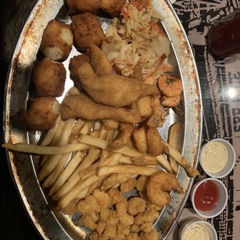 Top O the River - Catfish, boiled shrimp, fried shrimp, crab meat, fries and hushpuppies - Seafood Near Me - Anniston, Alabama Top O the River - Catfish, boiled shrimp, fried shrimp, crab meat, fries and hushpuppies - Seafood Near Me - Anniston, Alabama