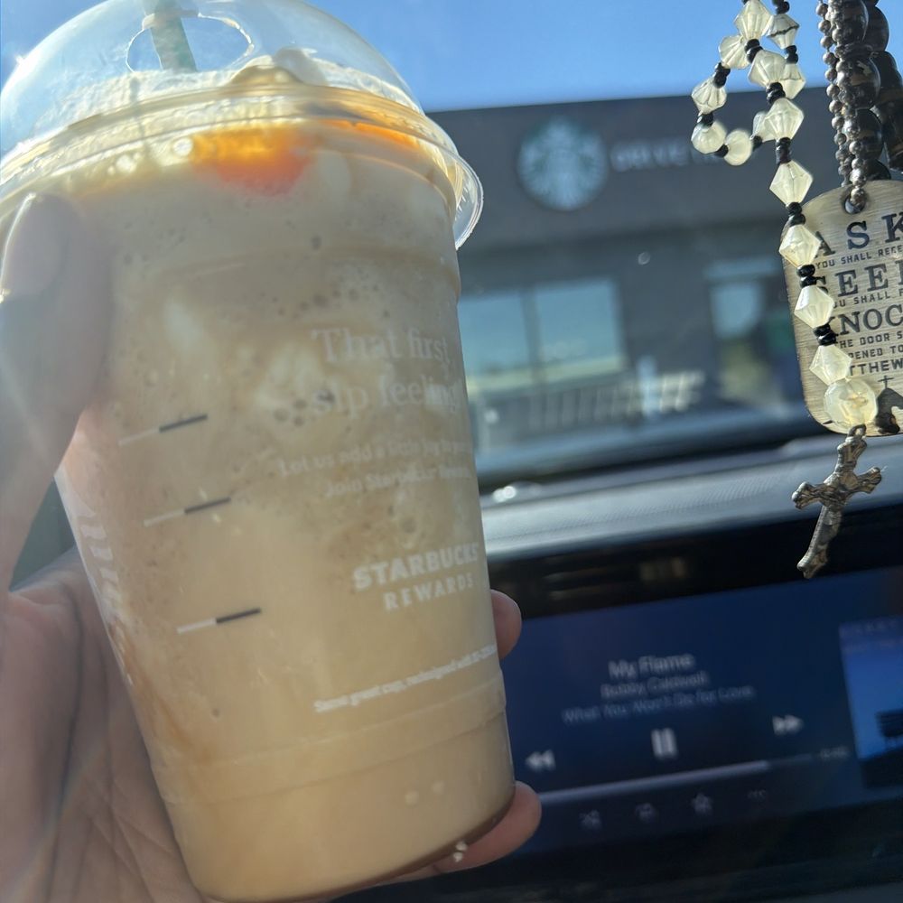 Starbucks - Enjoying the grande caramel ribbon crunch Frappuccino with extra caramel crunch, while sitting in the beautiful sunlight! - Coffee & Tea Near Me - Kirtland, Ohio Starbucks - Enjoying the grande caramel ribbon crunch Frappuccino with extra caramel crunch, while sitting in the beautiful sunlight! - Coffee & Tea Near Me - Kirtland, Ohio