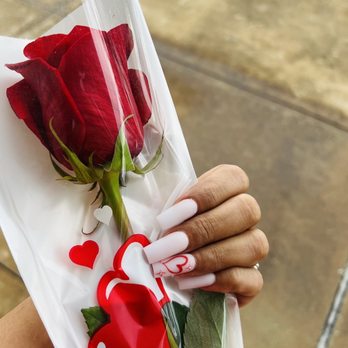Plush Nail Bar - Along with the beautiful rose - Nail Salons Near Me - Spring, Texas