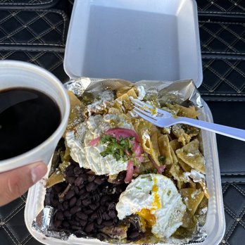 Con Huevos - Chilaquiles verdes with Cafe De Olla - Breakfast & Brunch Near Me - Hawthorne, California