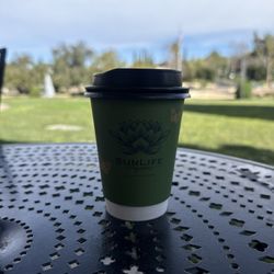 SunLife Organics - Outside sitting. Matcha latte.