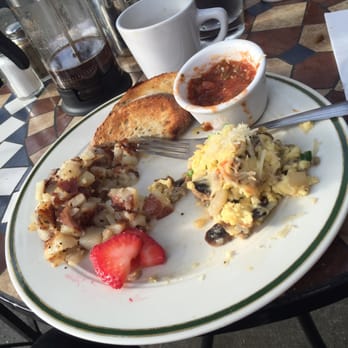 Tenth West - Italian sausage, mushroom and onion scramble with homemade salsa and potatoes. - Breakfast & Brunch Near Me - Seattle, Washington Tenth West - Italian sausage, mushroom and onion scramble with homemade salsa and potatoes. - Breakfast & Brunch Near Me - Seattle, Washington