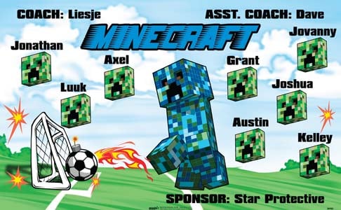 Minecraft Digitally Printed Vinyl Soccer Team Banner Made And