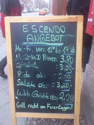 Menu photo 1 Escendo Berlin, BE Menu photo 1 Escendo Berlin, BE